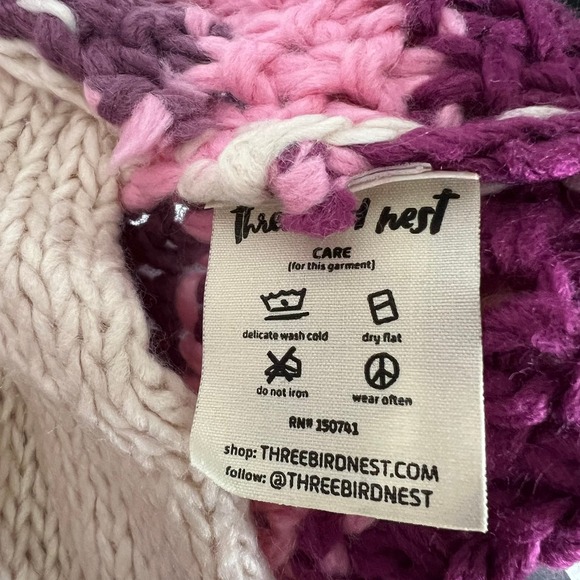 Three Bird Nest Wrapped up in Color Knit Cardigan Sz Large NWT - Picture 9 of 12